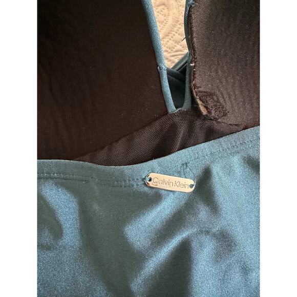 Calvin Klein Women's Turquoise Ruched Chest Support One Piece Size XL/XXL - Picture 6 of 9
